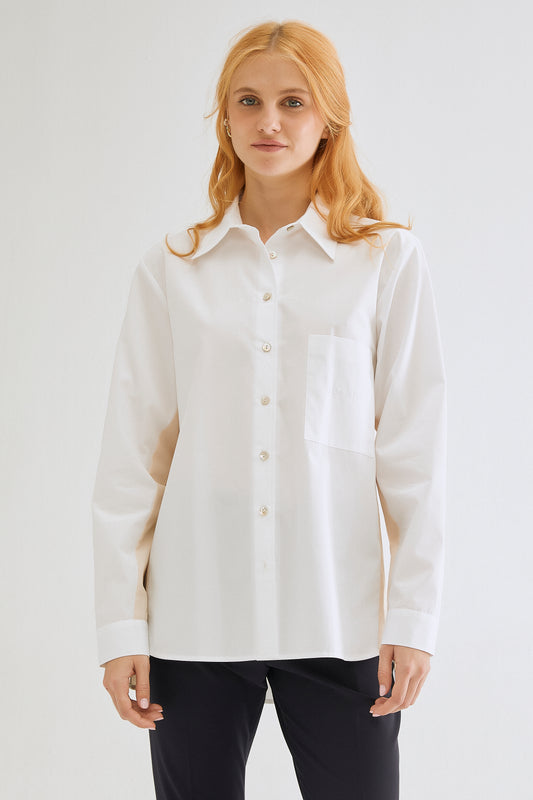 Camisa Rockefeller - Blanco/Beige